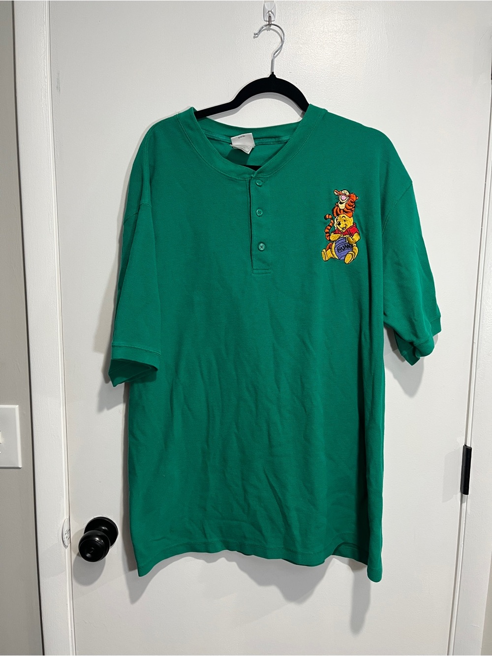 Disney Store Winnie the Pooh & Tigger Green Henley Shirt 💚